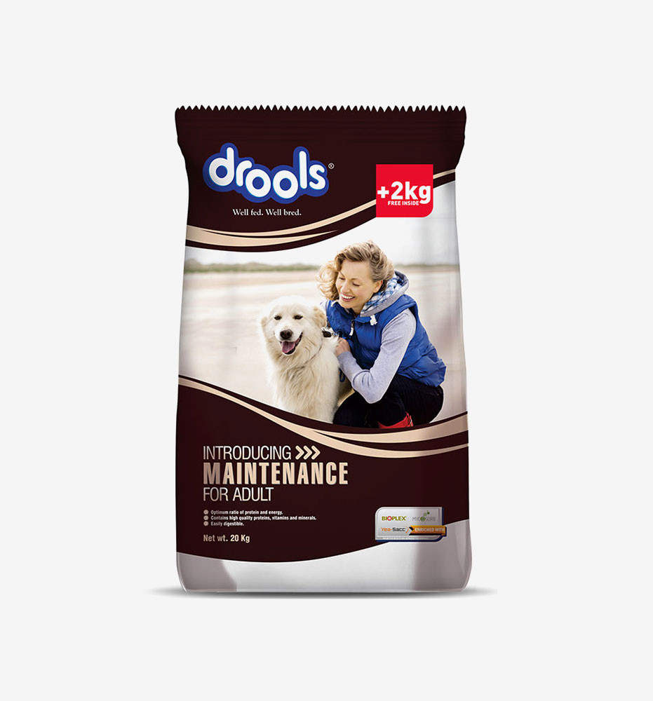 Drools Maintenance Adult Dog Food, 20 kg (Get 2 kg Free Extra Inside)