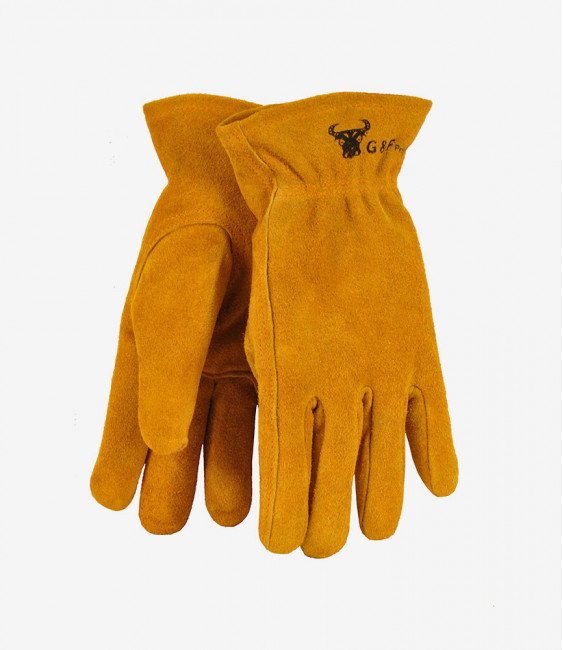G & F 5013L Genuine Leather Work Gloves Brown