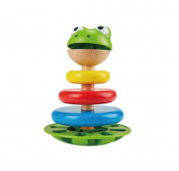 Hape Mr. Frog Stacking Rings Multicolor Wooden Ring