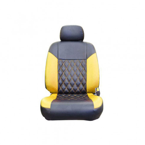 Leather Car Seat Cover Black and Yellow