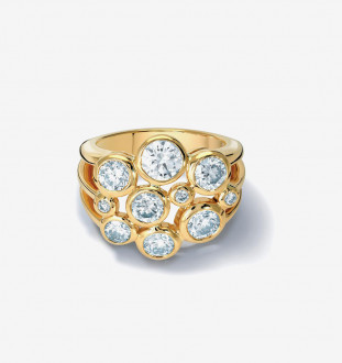 Floral Platinum and Diamond Ring