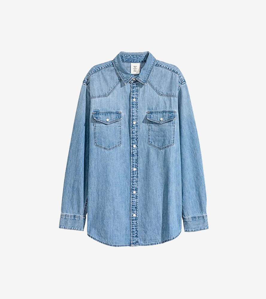 Relay Sky Blue Denim Washed Shirt