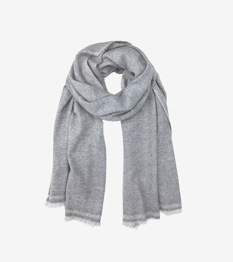 Gray Handloom Cashmere Scarf